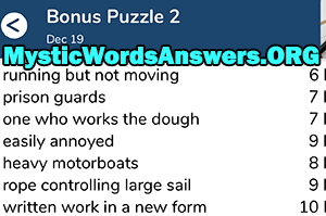 December 19th 7 little words bonus answers
