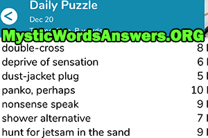December 20th 7 little words answers