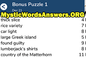 December 21st 7 little words bonus answers