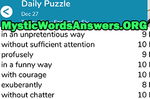 December 27th 7 little words answers