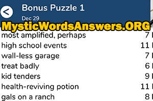 December 29th 7 little words bonus answers