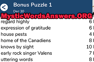 December 30th 7 little words bonus answers
