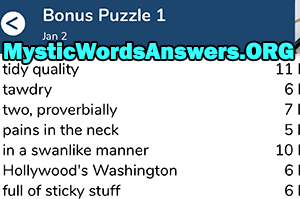 January 2nd 7 little words bonus answers
