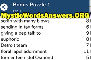 February 1st 7 little words bonus answers