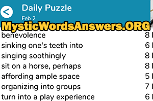 February 2nd 7 little words answers