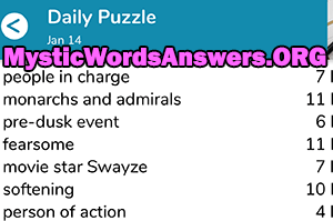 January 14th 7 little words answers