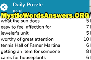 January 18th 7 little words answers
