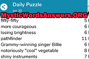 January 20th 7 little words answers
