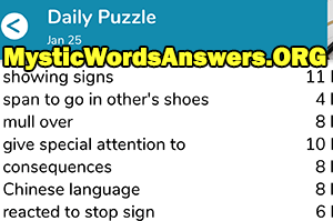January 25th 7 little words answers