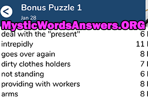 January 28th 7 little words bonus answers