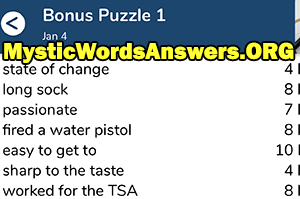 January 4th 7 little words bonus answers
