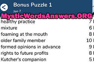 January 7th 7 little words bonus answers