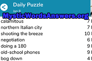 January 8th 7 little words answers