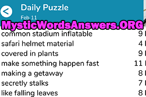 February 11th 7 little words answers