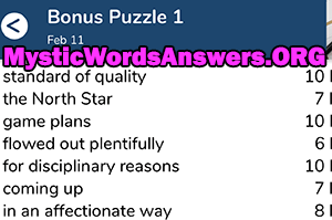 February 11th 7 little words bonus answers