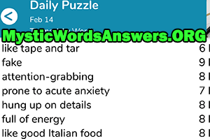 February 14th 7 little words answers