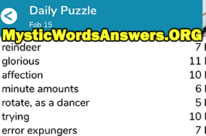February 15th 7 little words answers