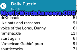 February 19th 7 little words answers