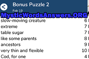 February 19th 7 little words bonus answers