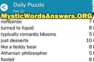 February 22nd 7 little words answers
