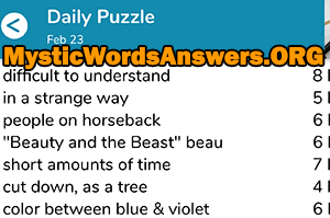 February 23rd 7 little words answers
