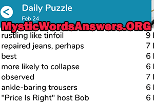 February 24th 7 little words answers