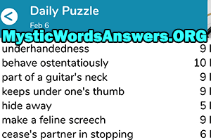February 6th 7 little words answers