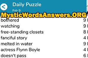 February 9th 7 little words answers