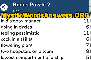 March 2nd 7 little words bonus answers