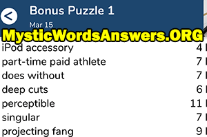 March 15th 7 little words bonus answers