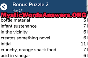 March 17th 7 little words bonus answers