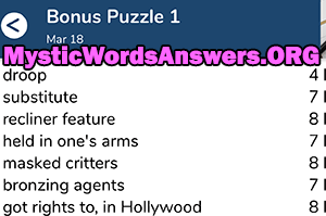 March 18th 7 little words bonus answers