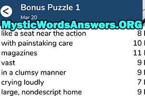 March 20th 7 little words bonus answers