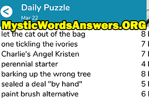 March 22nd 7 little words answers