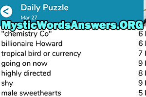March 27th 7 little words answers