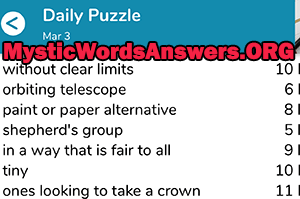 March 3rd 7 little words answers