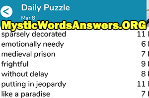 March 8th 7 little words answers