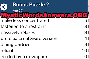 April 27th 7 little words bonus answers