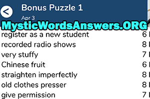 April 3rd 7 little words bonus answers