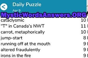April 9th 7 little words answers
