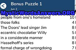June 2nd 7 little words bonus answers