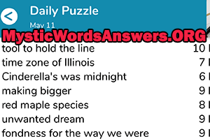 May 11th 7 little words answers