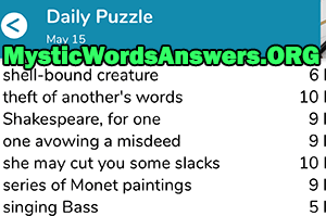 May 15th 7 little words answers