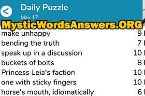 May 17th 7 little words answers
