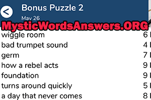 May 26th 7 little words bonus answers