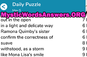 May 5th 7 little words answers