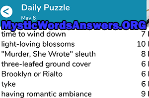 May 6th 7 little words answers