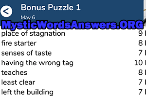 May 6th 7 little words bonus answers