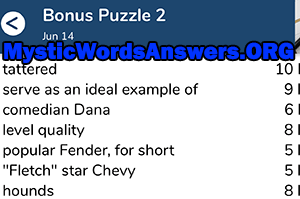 June 14th 7 little words bonus answers