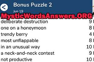 June 19th 7 little words bonus answers